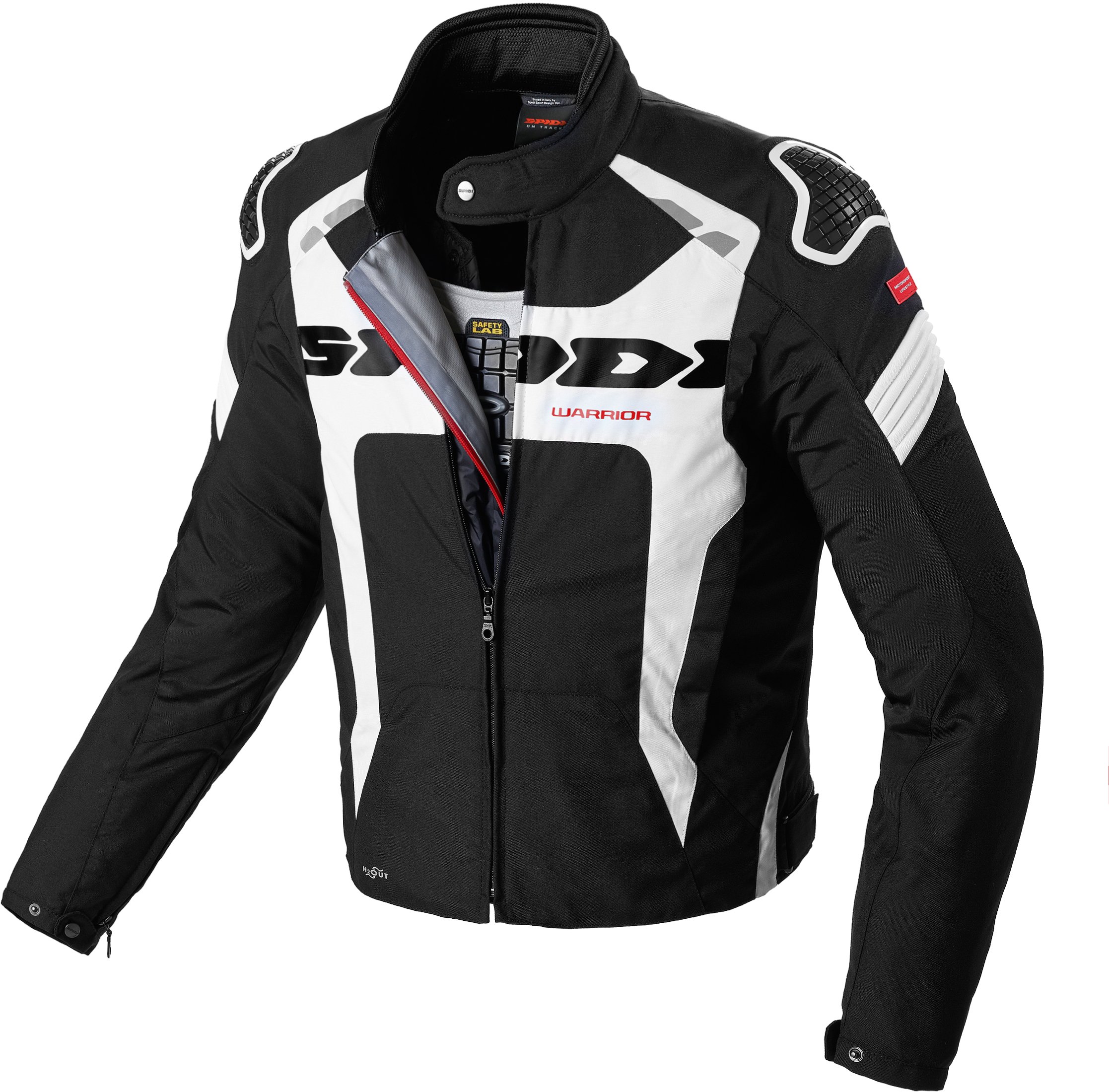 Image of Spidi Warrior H2Out Jacket Black White Size S EN