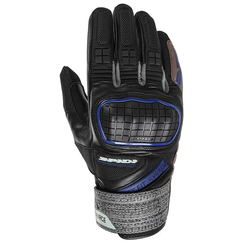 Image of Spidi X-Force Noir Bleu Gants Taille 3XL