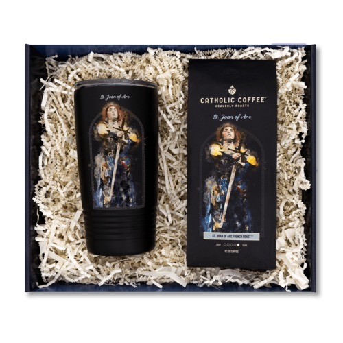 Image of St Joan of Arc French Blend Coffee and Tumbler Gift Set
