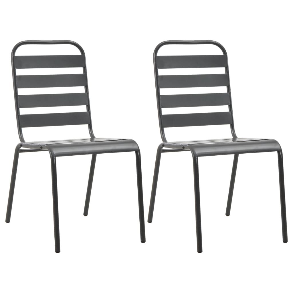 Image of Stackable Outdoor Chairs 2 pcs Steel Gray