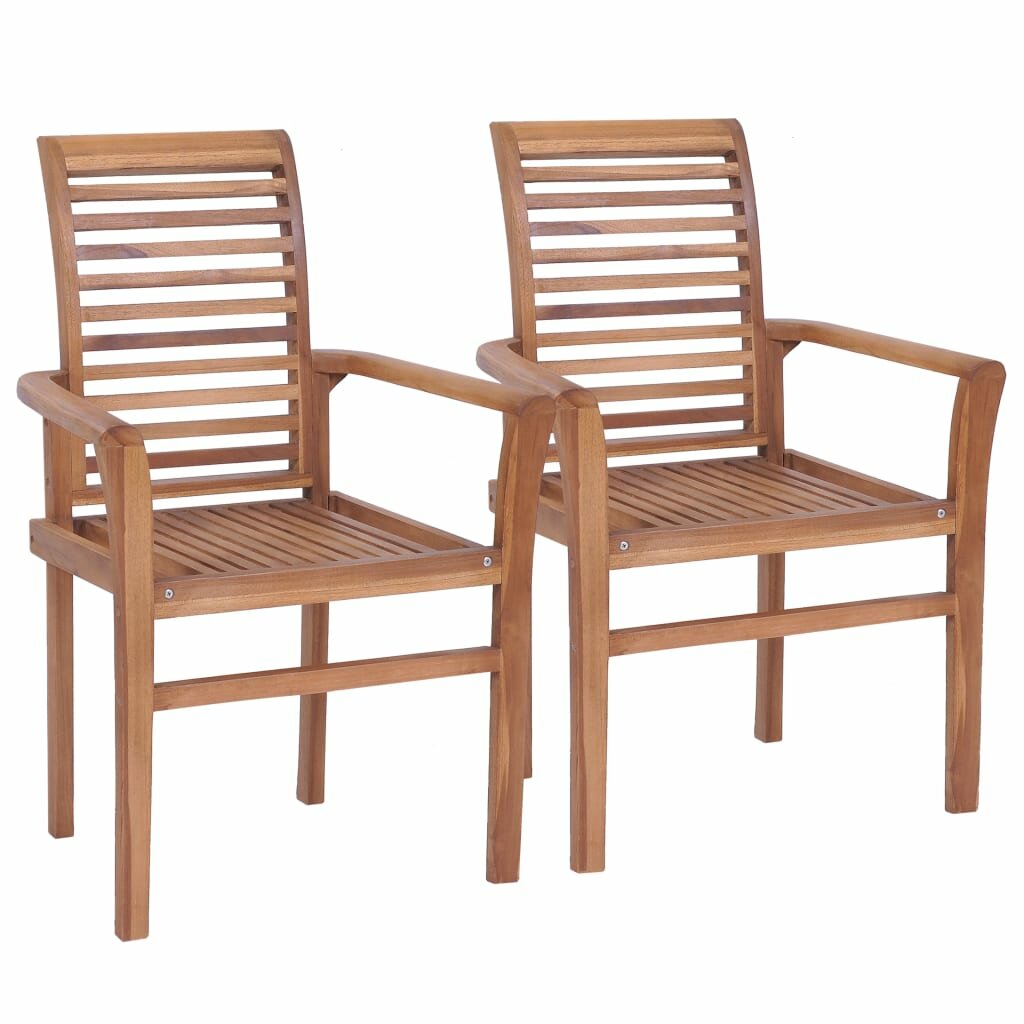 Image of Stacking Dining Chairs 2 pcs Solid Teak