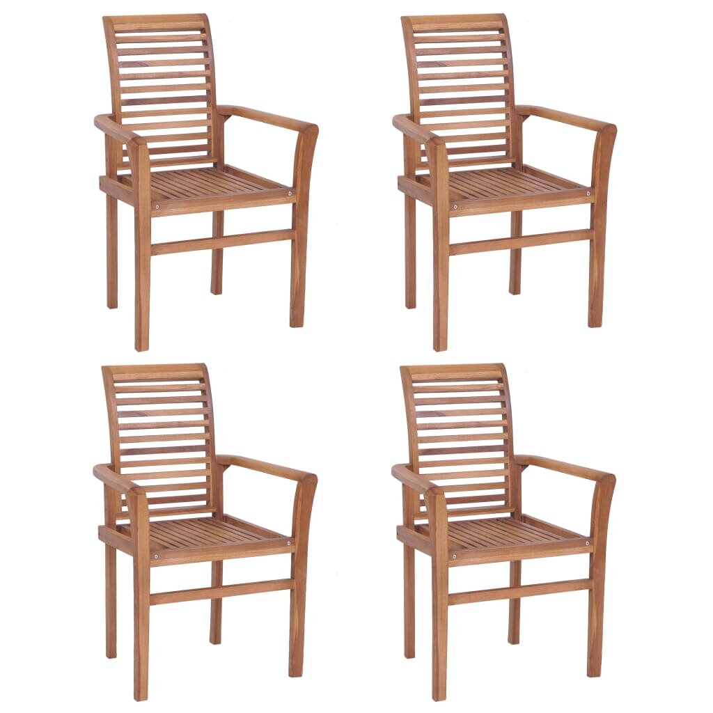 Image of Stacking Dining Chairs 4 pcs Solid Teak