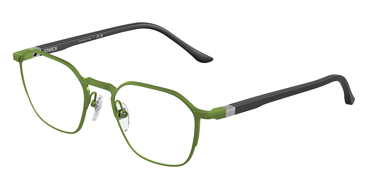 Image of Starck SH2076 Formato Asiático 0004 Óculos de Grau Verdes Masculino BRLPT