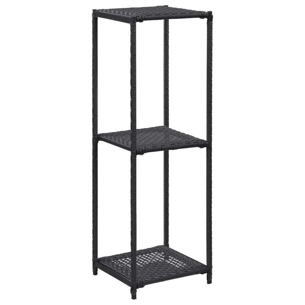 Image of Storage Shelf Black 118"x118"x354" Poly Rattan