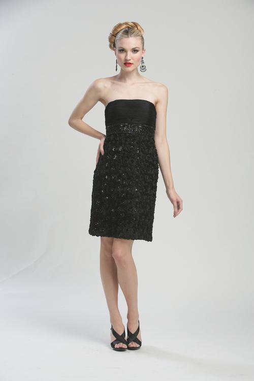 Image of Sue Wong - N3204 Strapless Rosette Empire Sheath Dress