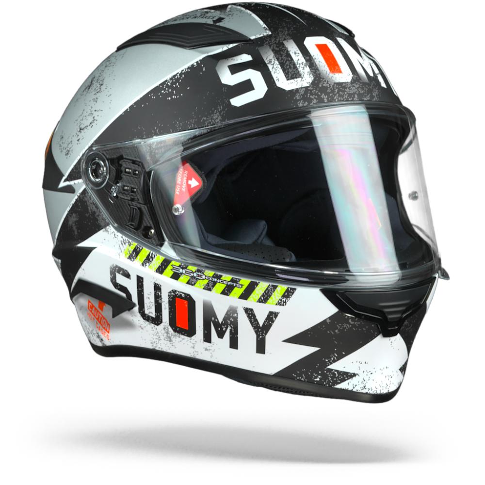 Image of Suomy Speedstar Propeller Matt Silver Black Full Face Helmet Size 2XL EN