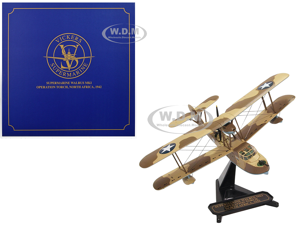Image of Supermarine Walrus MKI Aircraft "Operation Torch North Africa" (1942) Royal Air Force "Oxford Aviation" Series 1/72 Diecast Model Airplane by Oxford