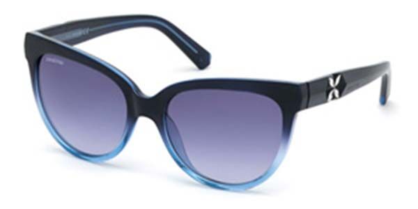 Image of Swarovski SK0187 92W 56 Lunettes De Soleil Femme Bleues FR