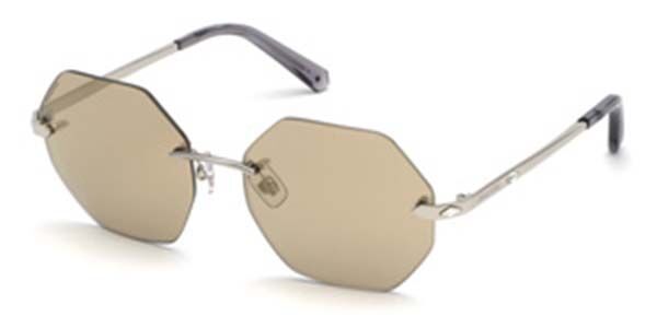 Image of Swarovski SK0193 16B 56 Lunettes De Soleil Femme Argentées FR