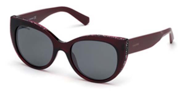 Image of Swarovski SK0202 71C 53 Lunettes De Soleil Femme Bordeaux FR