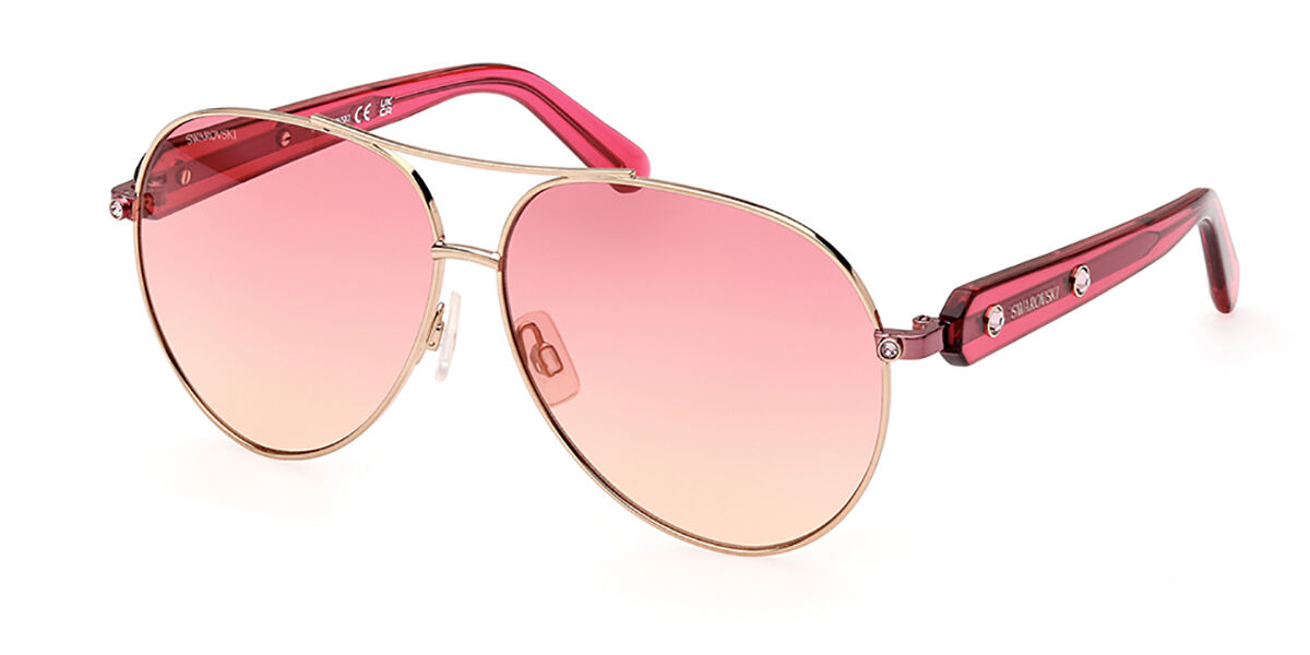 Image of Swarovski SK0392 28T 60 Lunettes De Soleil Femme Dorées FR