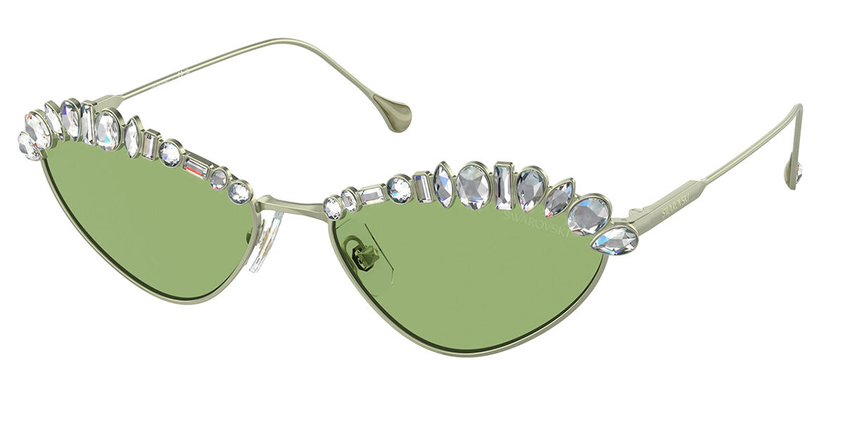 Image of Swarovski SK7009 4018/2 55 Lunettes De Soleil Femme Vertes FR