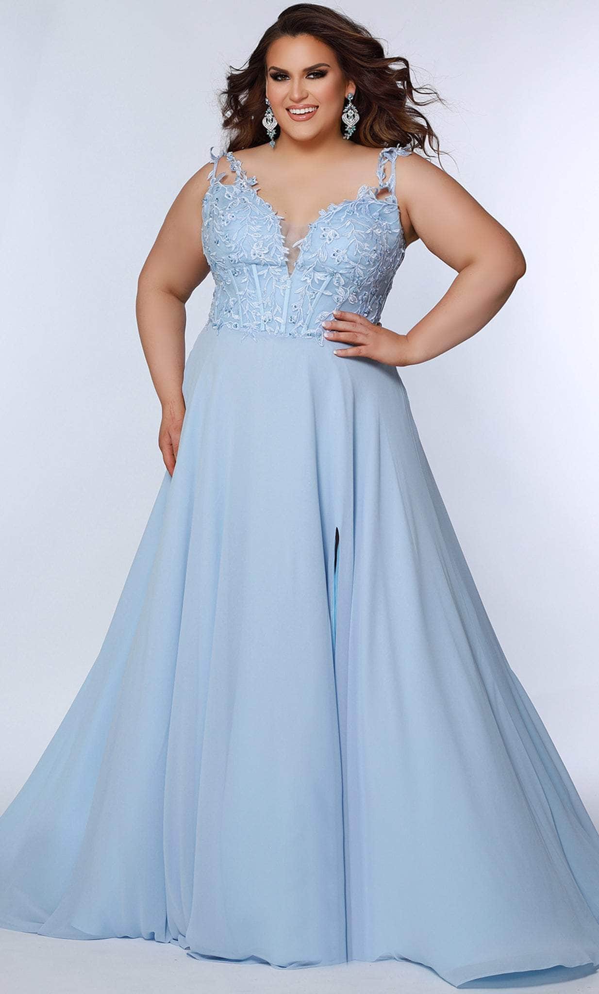 Image of Sydney's Closet SC7351 - Embroidered Sleeveless Gown