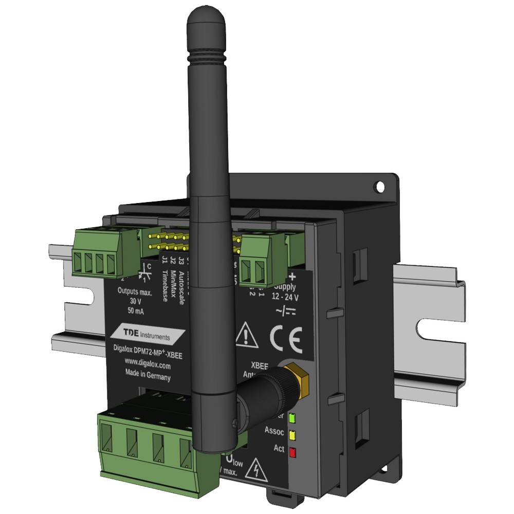 Image of TDE Instruments DPM72-MPN+-XBEE-DIN DIN-rail mounted tester