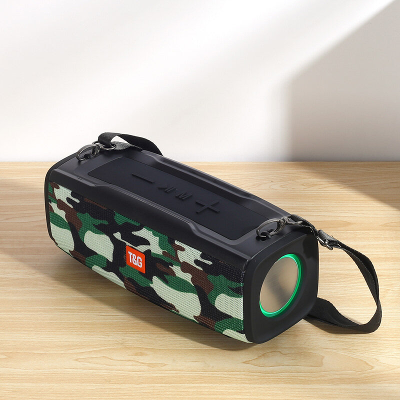 Image of TG624 Portable bluetooth Speaker with Colorful Lights Wireless Waterproof Stereo Subwoofer Outdoor Strap Music TF Card F