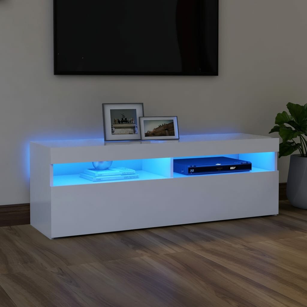 Image of TV Cabinet with LED Lights White 472"x138"x157"