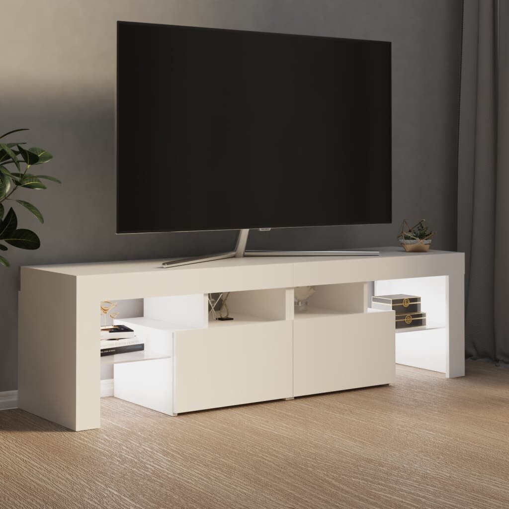 Image of TV Cabinet with LED Lights White 551"x138"x157"