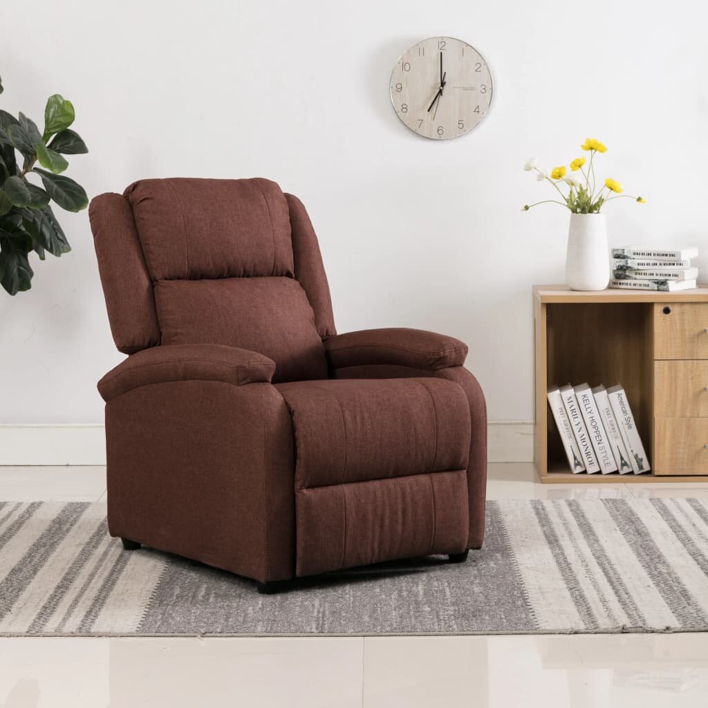 Image of TV Recliner Chair Brown Fabric