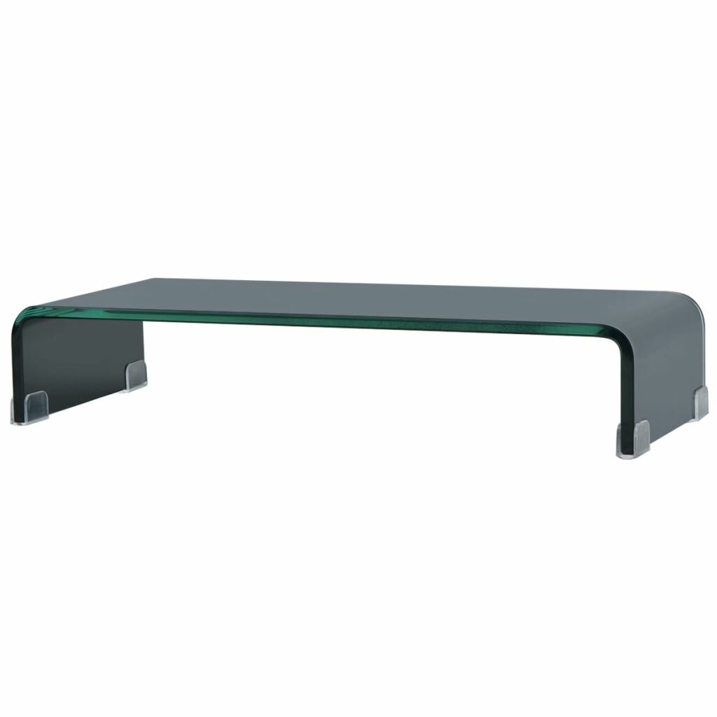 Image of TV Stand / Monitor Riser Glass Black 236"x98"x43"