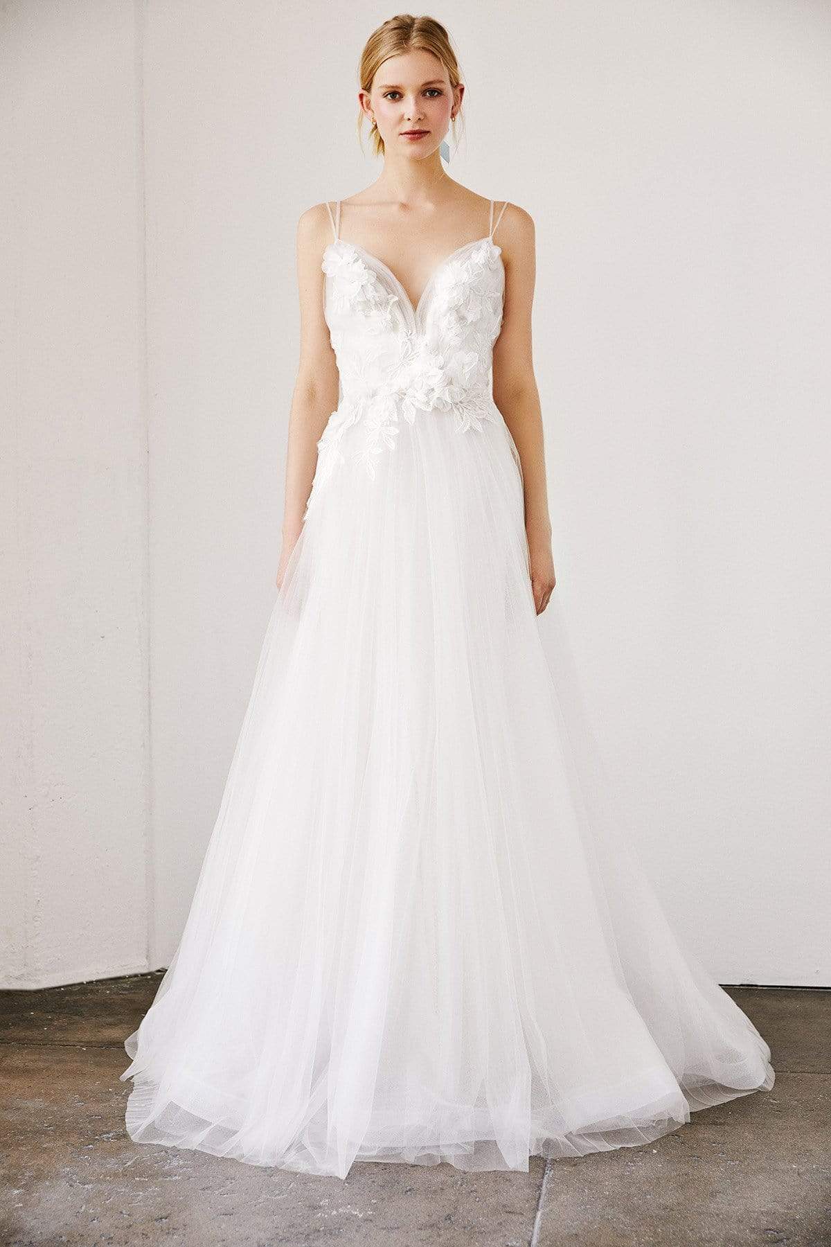 Image of Tadashi Shoji - Conradina Tulle Applique Gown