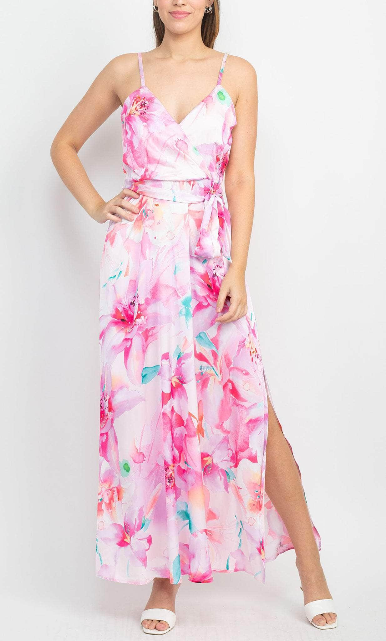 Image of Tahari ASL 2AM116 - Sleeveless Faux Wrapped Prom Dress