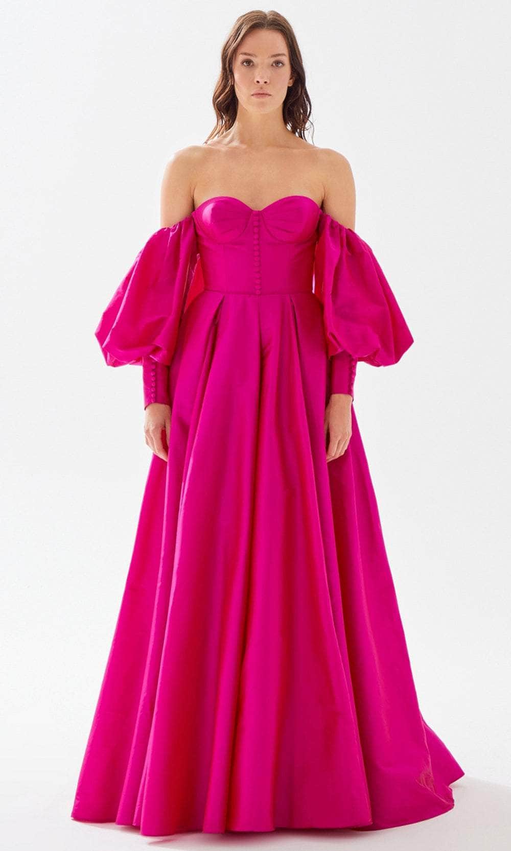 Image of Tarik Ediz 52010 - Puff Sleeve Sweetheart Prom Dress