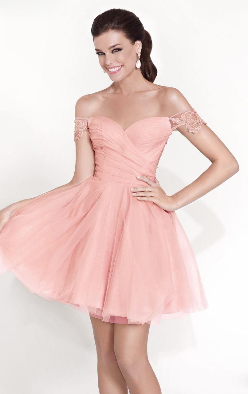 Image of Tarik Ediz - Sweetheart Neck A-Line Short Dress 90434