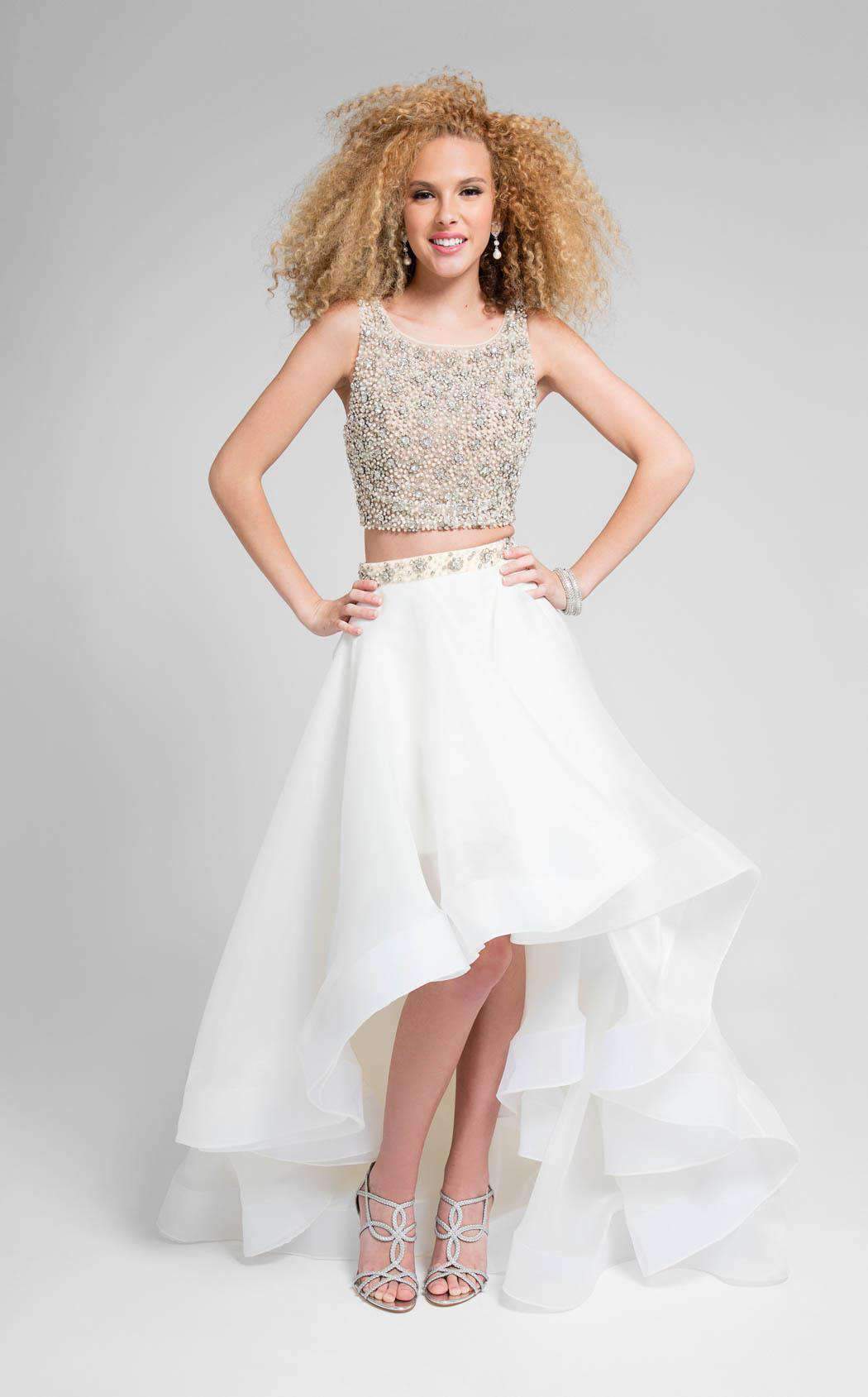 Image of Terani Couture - 1711P2692 Two Piece Embellished High Low A-line Dress