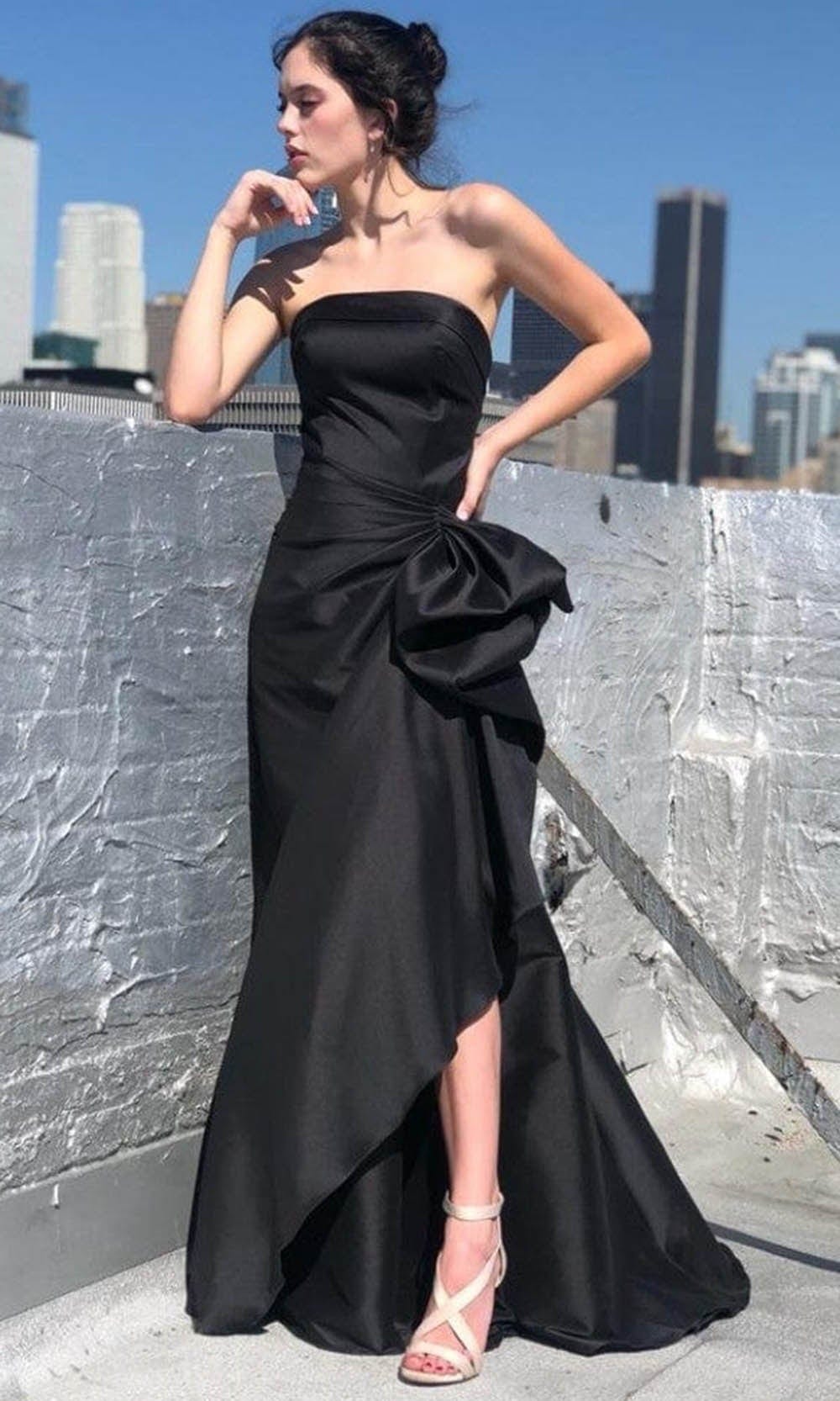 Image of Terani Couture - 2111P4019 Draped Bow Gown