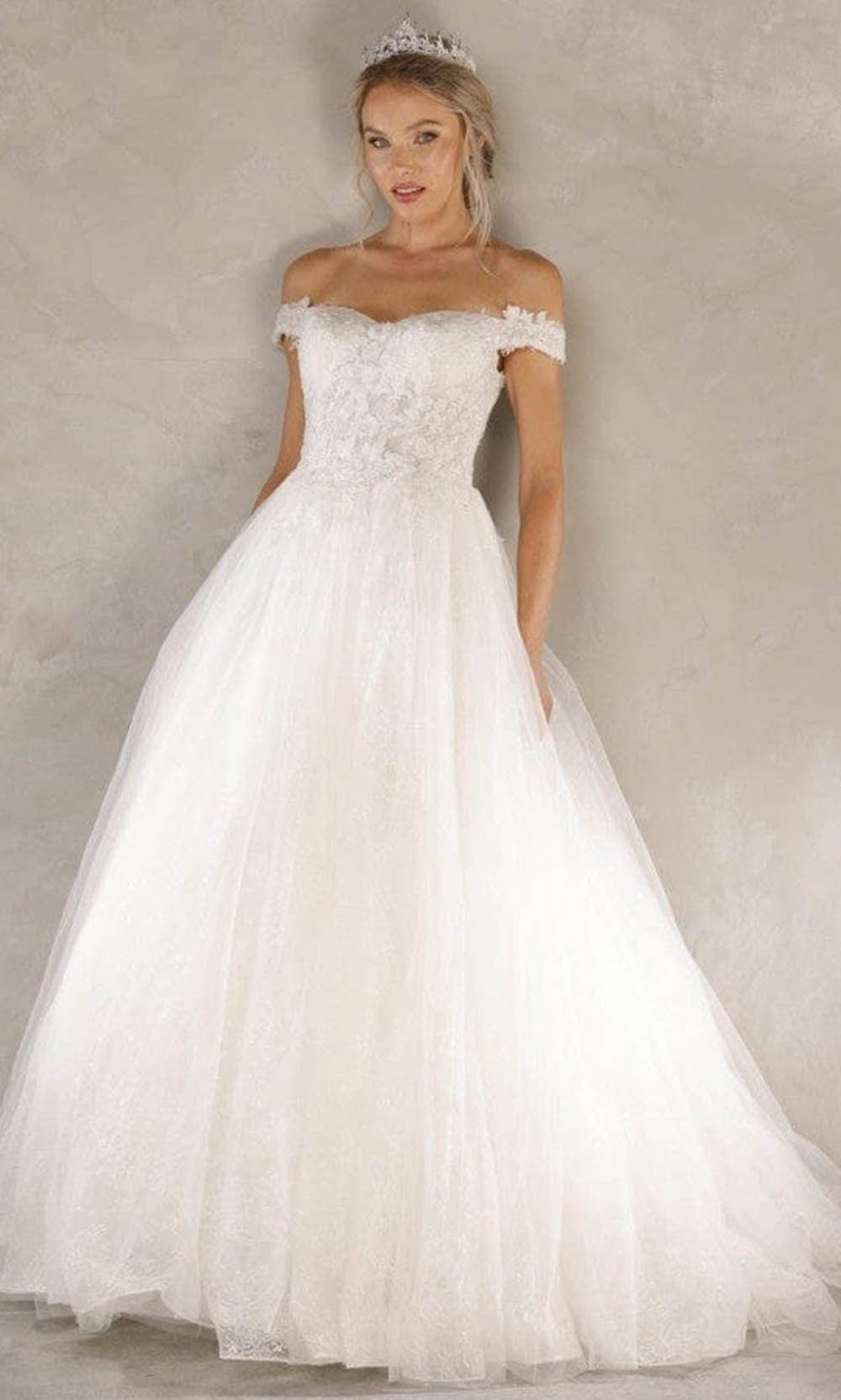 Image of Terani Couture - 2215P0034 Off Shoulder Applique Bridal Gown