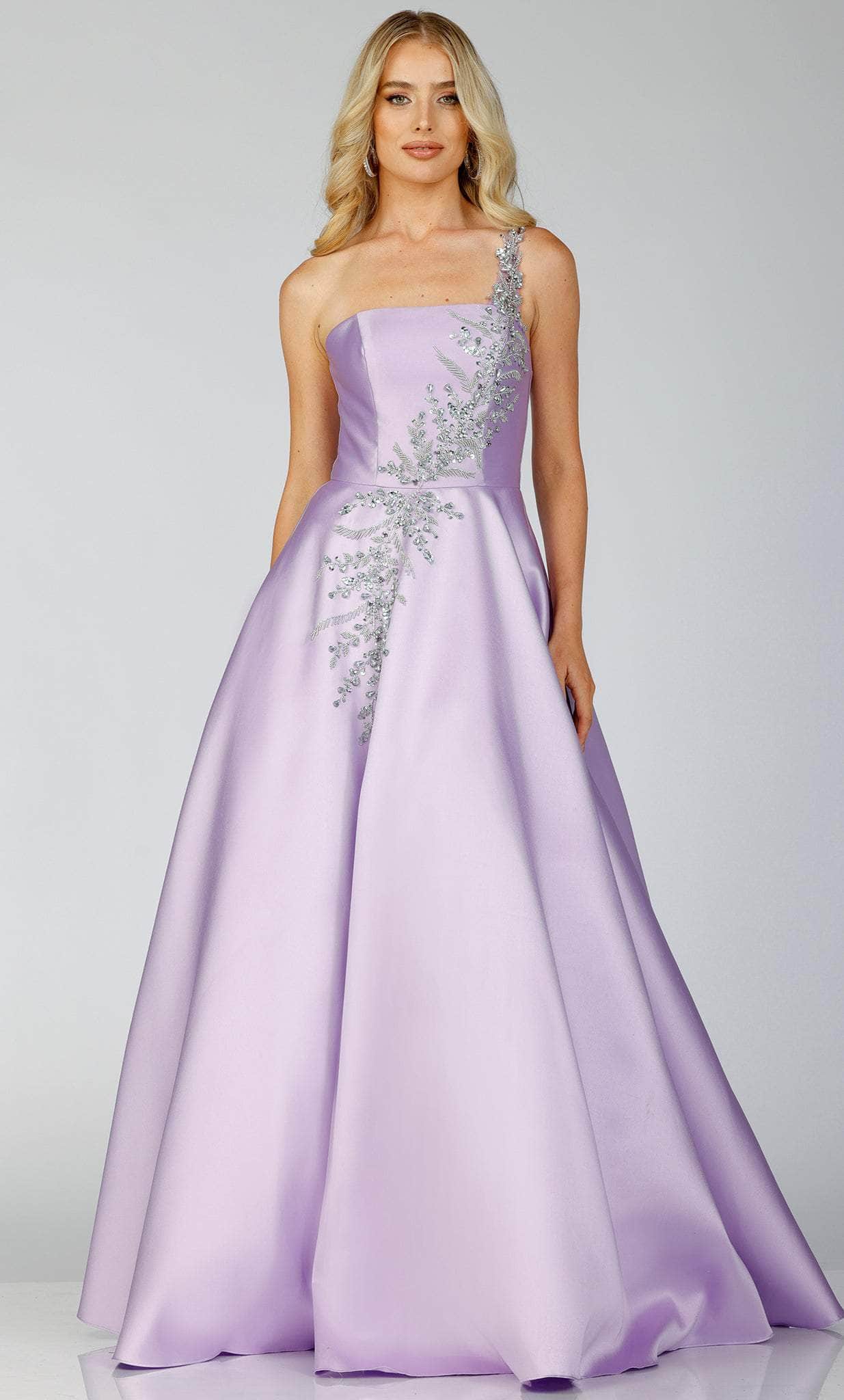 Image of Terani Couture 231P0175 - Embellished One Sleeve Prom Gown