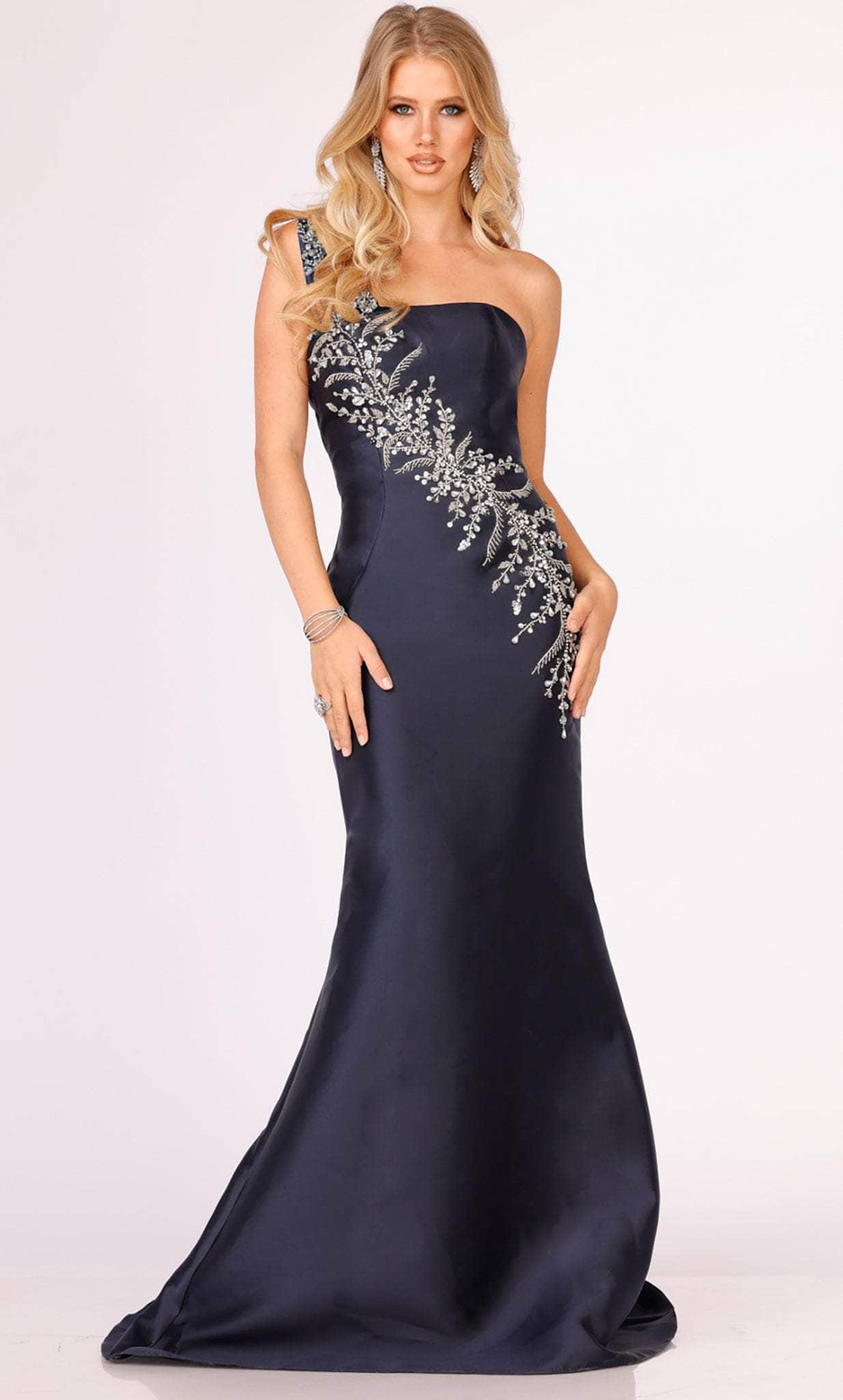 Image of Terani Couture 231P0176 - One Sleeve Embellished Evening Gown