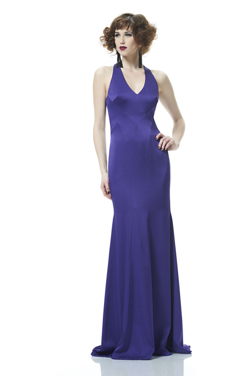 Image of Theia - 883046 Satin Crepe Trumpet Gown