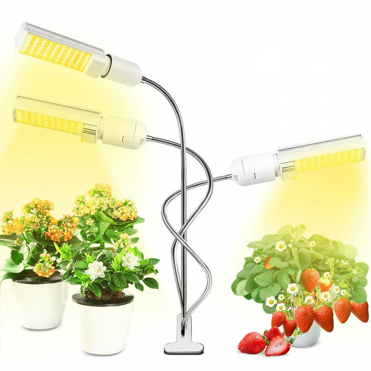 Image of Three Heads USB LED Timing Plant Grow Light Growth Phyto Sunlight Flower Growing Lamp