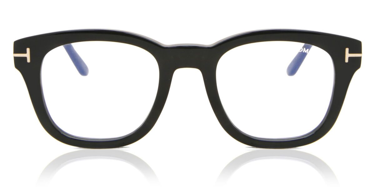 Image of Tom Ford FT5542-B Azuis-Light Block 001 Óculos de Grau Pretos Masculino PRT