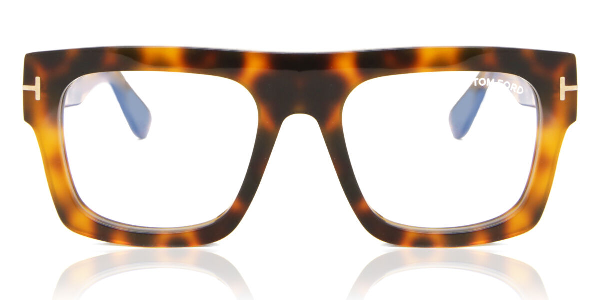 Image of Tom Ford FT5634-B Azuis-Light Block 056 Óculos de Grau Tortoiseshell Masculino PRT