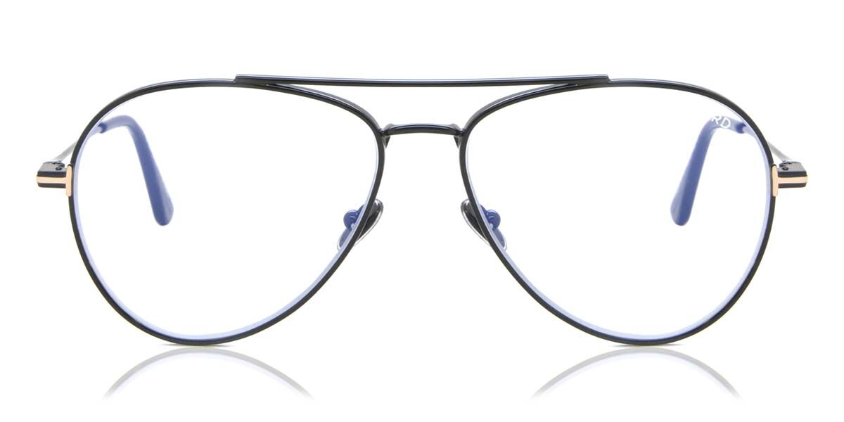 Image of Tom Ford FT5800-B Azuis-Light Block 001 Óculos de Grau Pretos Masculino BRLPT