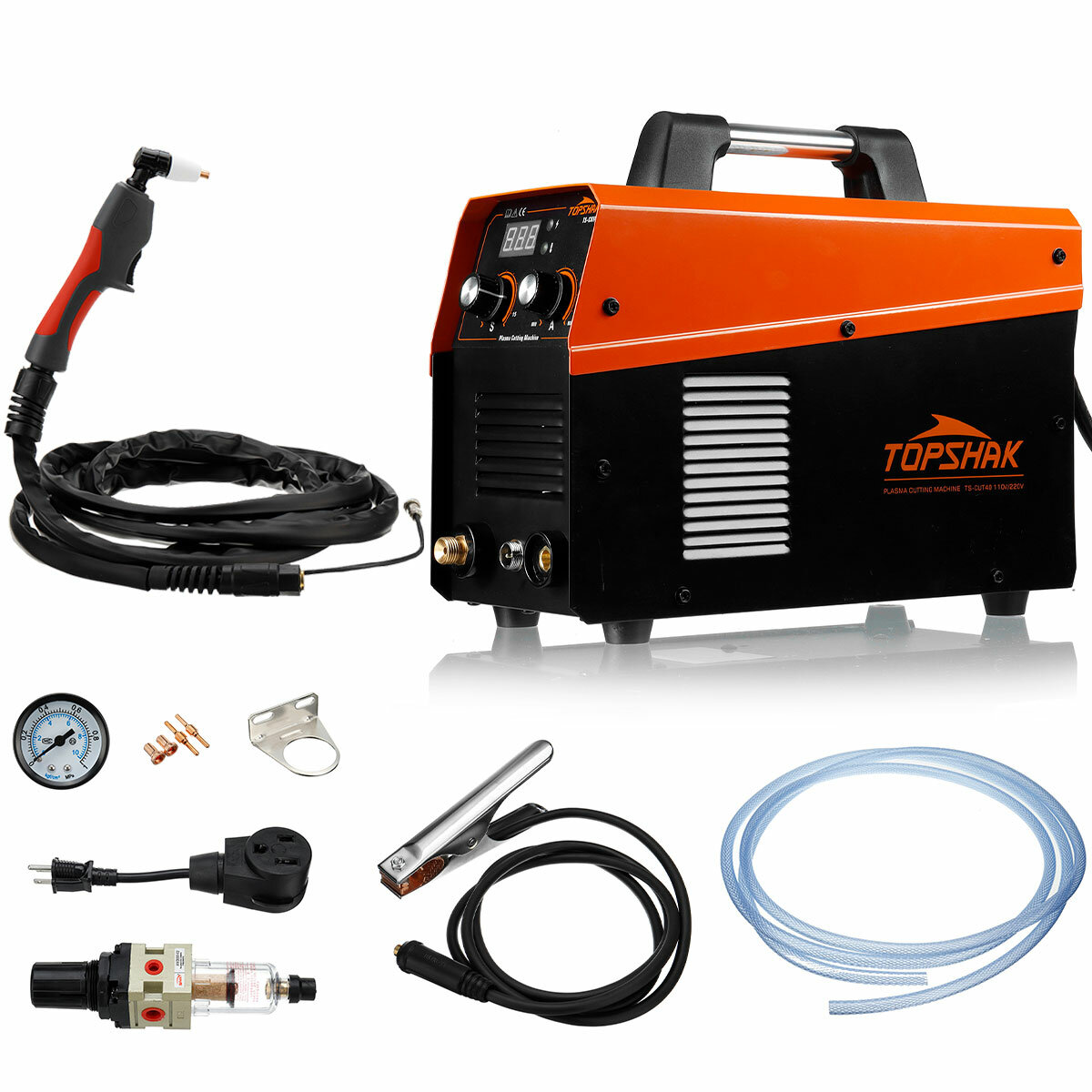 Image of Topshak TS-CUT40 40A Plasma Cutter 110V/220V Dual Voltage AC DC IGBT Cutting Welding Machine Welder with LCD Display