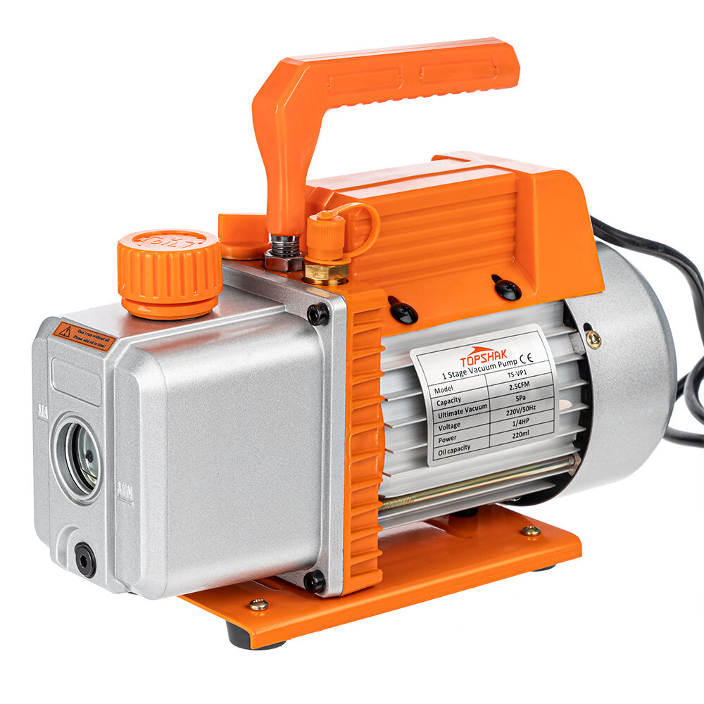 Image of Topshak TS-VP1 1/4 HP Vacuum Pump 220V 25 CFM/ 110V 30 CFM Air Conditioner Refrigerant Air Tool With Direct Drive Moto