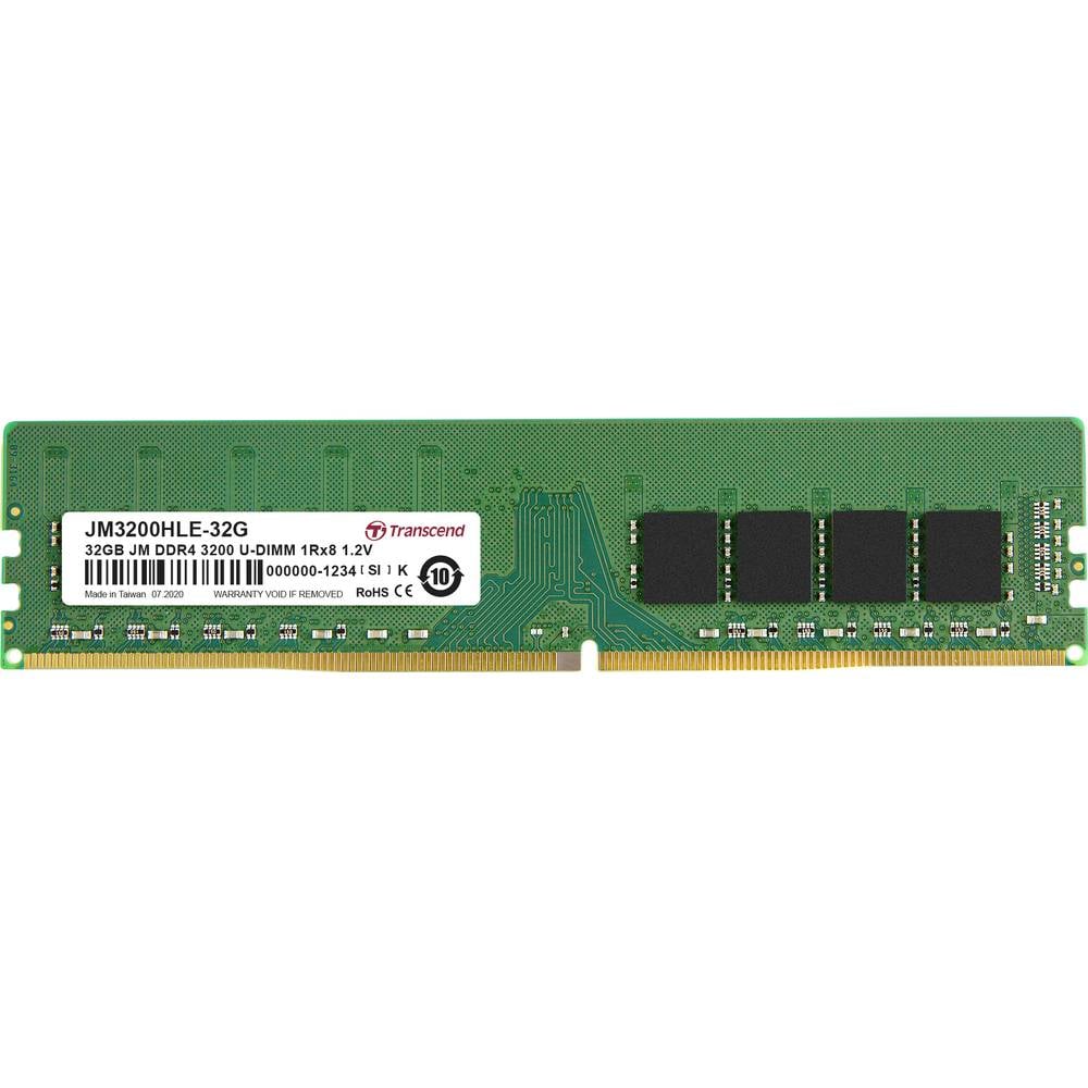 Image of Transcend JetRAM PC RAM card DDR4 32 GB 1 x 32 GB 3200 MHz 288-pin DIMM JM3200HLE-32G