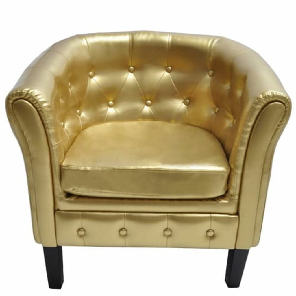 Image of Tub Chair Armchairs Gold Faux Leather