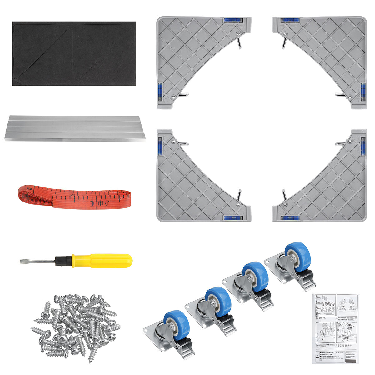 Image of Universal Movable Base Bracket Stand Wheels for Washing Machine Fridge Carriage