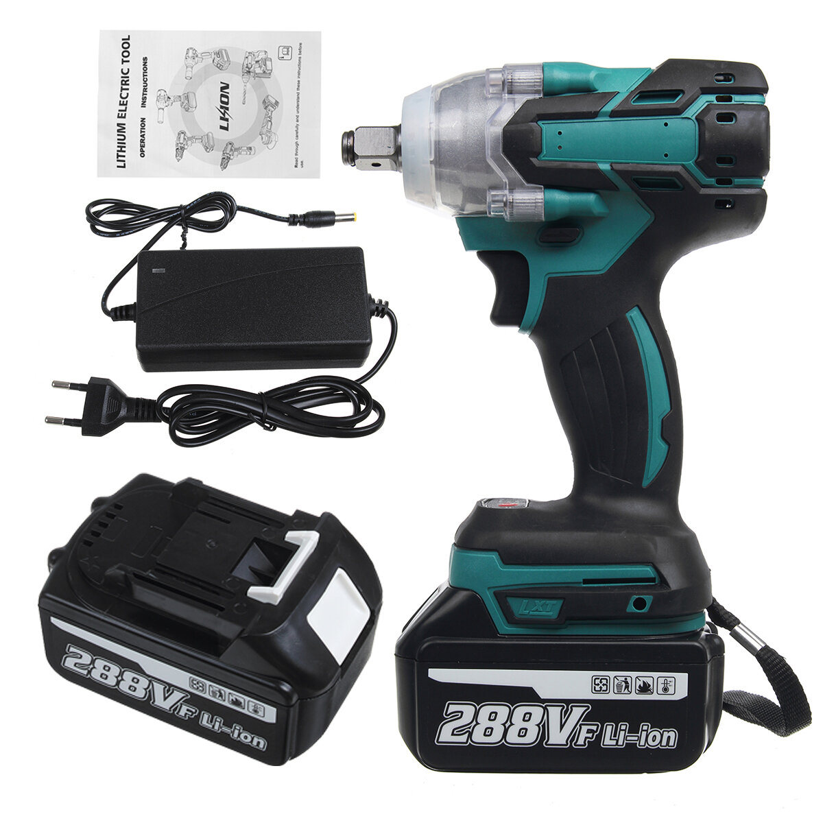 Image of VIOLEWORKS 288VF 1/2'' Electric Cordless Brushless Impact Wrench With 1/2 Battery
