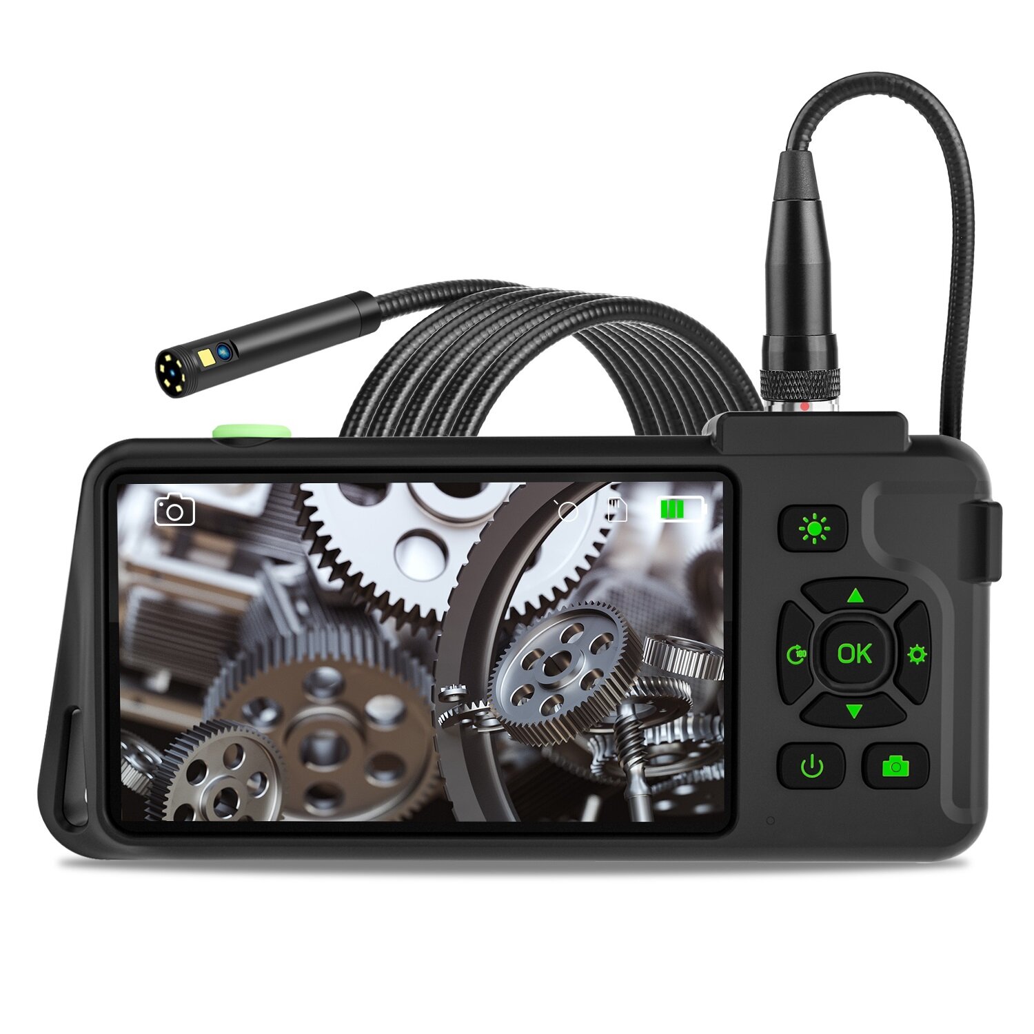 Image of VISHRT 79mm Dual Lens 45-inch IPS Color Screen Industrial Borescope Waterproof Inspection Camera 35/5/10M Rigid Cable