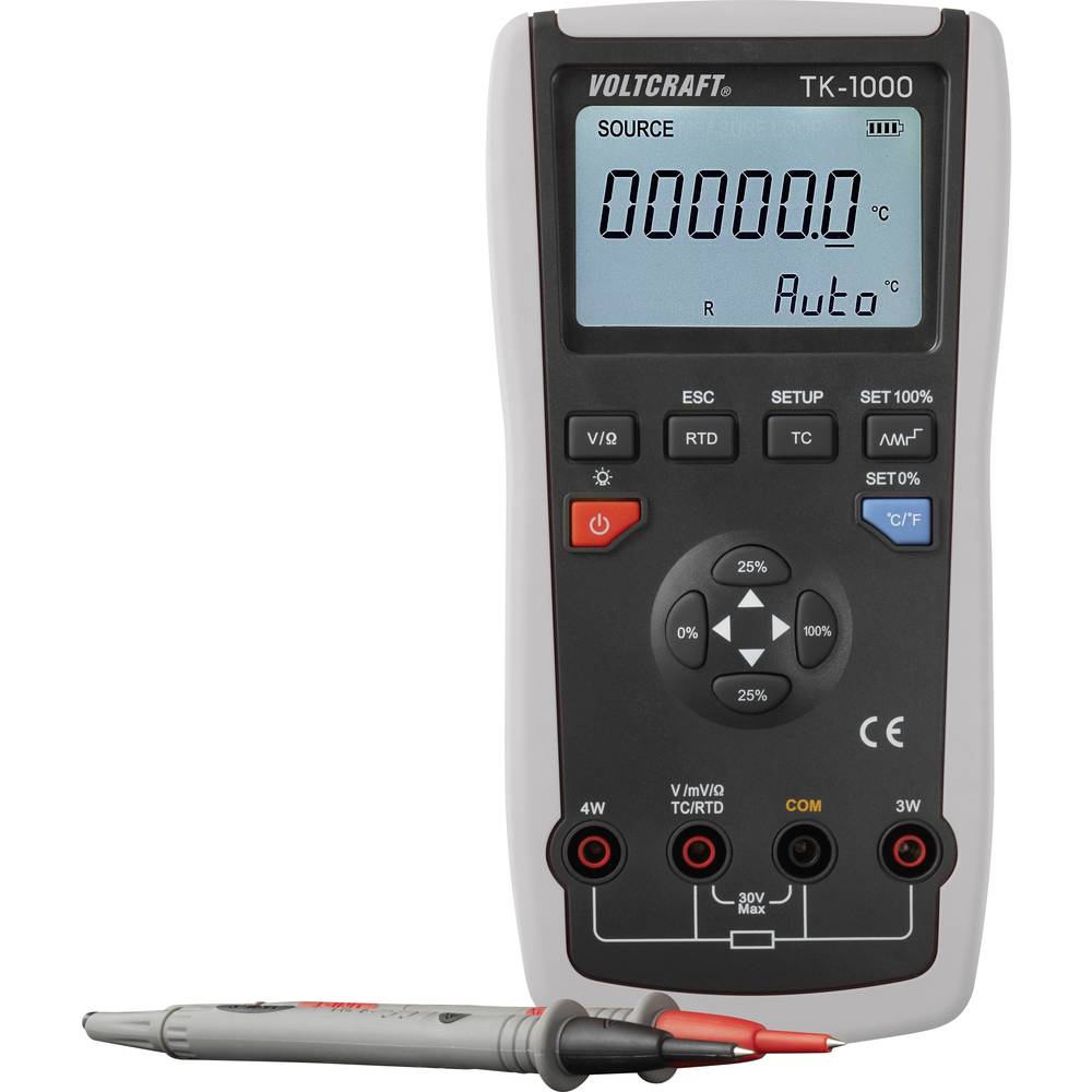 Image of VOLTCRAFT TK-1000 Calibrator Temperature Voltage 1 x 9 V PP3 battery (included)