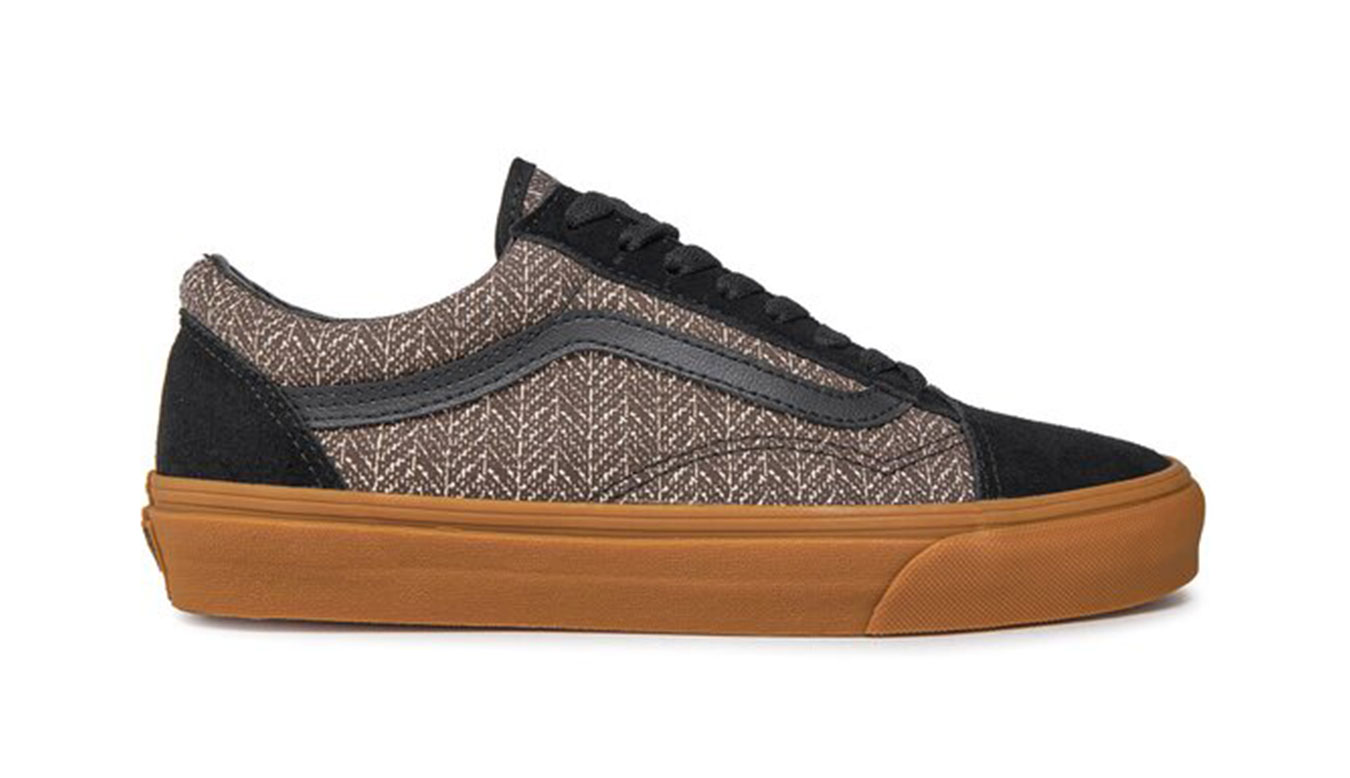 Image of Vans Old Skool Herringbone Black/Brown HU