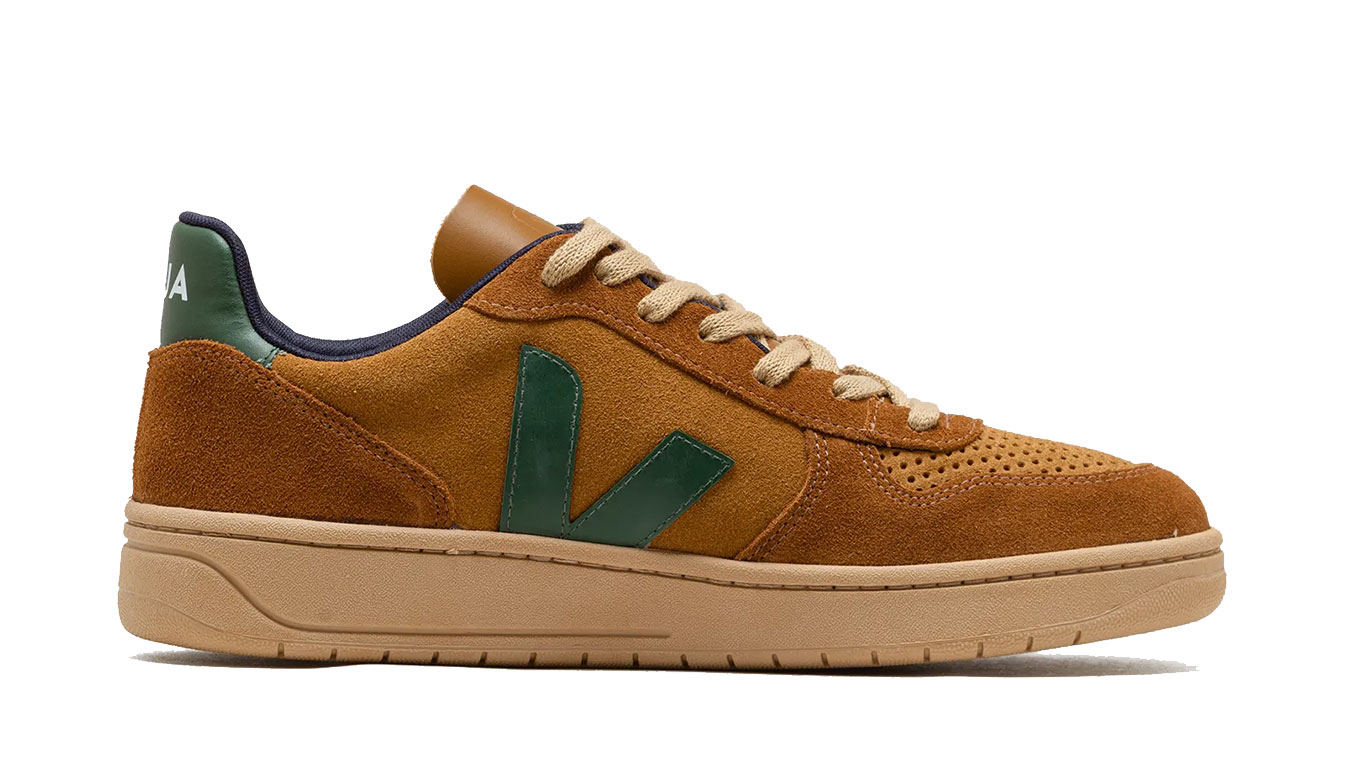 Image of Veja V-10 Suede Camel/Cyprus Multicolor RO