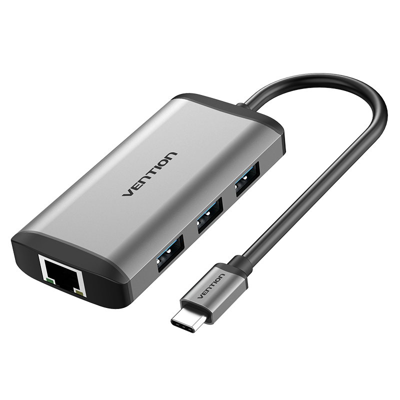 Image of Vention CNCHB Type-C to HDMI RJ45 USB30 PD Converter Type-C Multifunction Adapter Hub