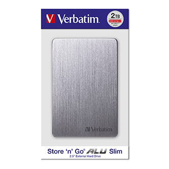 Image of Verbatim externí pevný disk StorenGo ALU Slim 25" USB 30 2TB 53665 vesmírné šedý SK ID 411851