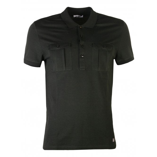 Image of Versace Collection Men's Double Pocket Polo Shirt Black Extra Large